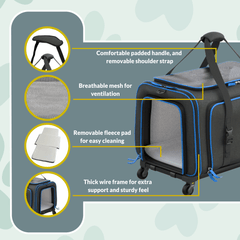 Rolling Rover Airline Compliant Expandable Wheeled Pet Carrier