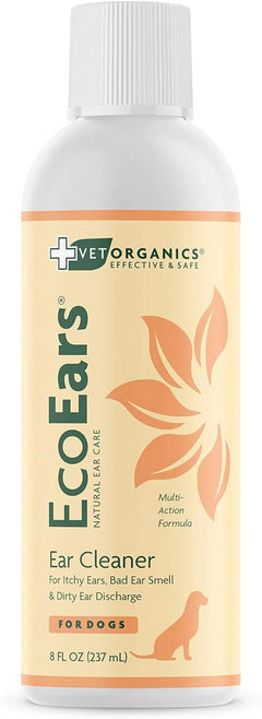 Vet Organics EcoEars Natural Dog Ear Cleaner 8oz, Multi-Action Formula 2-Pack