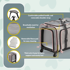 Rolling Rover Airline Compliant Expandable Wheeled Pet Carrier